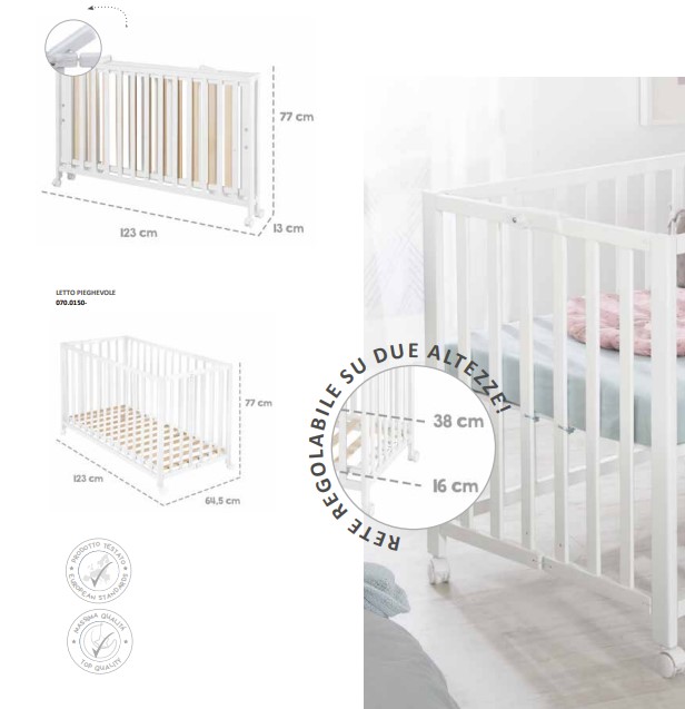 Skládací dětská postýlka z bukového masivu Italbaby